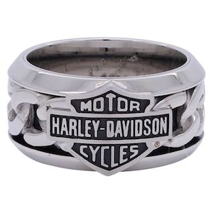 hsr0031 HARLEY Mens Stainless Steel Chain Bar & Shield H-D Ring HSR0031