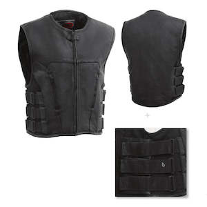 Harley SWAT VEST COMMANDO LEATHER BLACK FM001