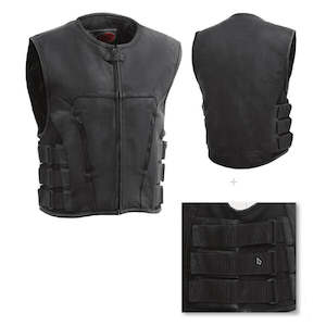 Harley SWAT VEST COMMANDO LEATHER BLACK FM001