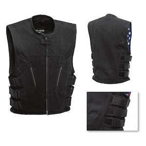 Harley SWAT VEST COMMANDO CANVAS BLACK FM002