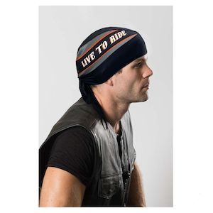 hg50314 Harley HAIR GLOVE GREY & ORANGE BAR FULL-HEAD WRAP hg50314