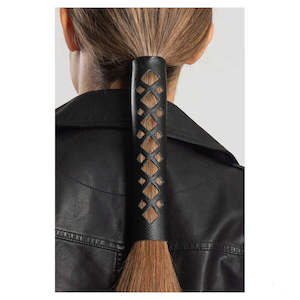 hg11838 Harley HAIRGLOVE LEATHER DIAMOND CUTOUT  BLACK  8`` hg11838 hg11838