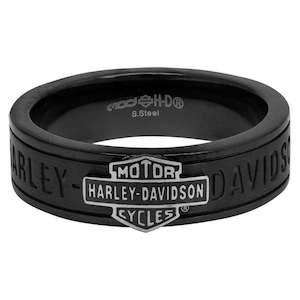 hsr0050 Harley-Davidson Mens Stainless Steel B&S Off-Road Thinner Band Ring HSR0050