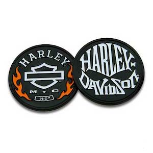 sa8005078 HARLEY Flames & H-D Skull Challenge Coin 1.75 in Coin Black sa8005078