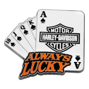 sa8009427 HARLEY Always Lucky Heavy-Duty Metal Magnet, 3 in. sa8009427