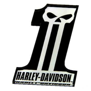 sa8004965 HARLEY Cut-Out Number One Skull Logo Hard Acrylic Magnet - 3.25 x 2 in. sa8004965