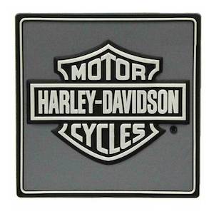 sa8003586 HARLEY Gray & Black Bar & Shield Logo Mile-Tile Rubber Magnet sa8003586