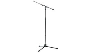 K&M Floor Mic Stand Tall+Boom BLACK AudioConnect