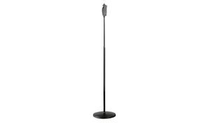 K&M Floor Mic Stand ROUND Base GRIP Adjust Tall BLACK AudioConnect