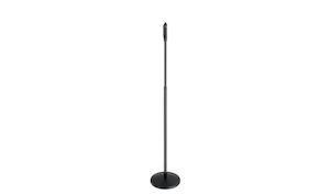 K&M Floor Mic Stand ROUND Base GRIP Adjust Tall BLACK AudioConnect