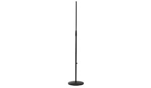 K&M Floor Mic Stand ROUND Base Tall BLACK AudioConnect