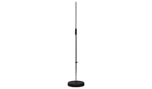 K&M Floor Mic Stand ROUND Base Tall BLACK AudioConnect