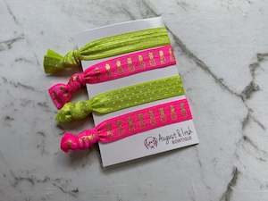 Neon Pineapple Set Hair Ties