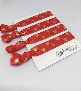 Red Love Hair Ties