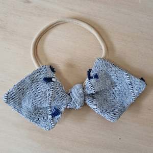 Bow Headband - Navy with Small Tassles