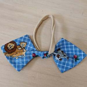 Bow Headband - Tartan Jungle Animals