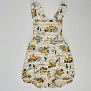 Clothing: Playsuits - Yellow Stripe Diggers