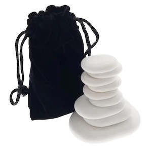 Merchandising: 9pc Massage Marble Cold Stone Therapy Set + Velvet Travel Bag