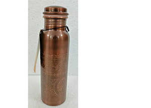 Merchandising: Ayurveda Copper Brown Art Drink Bottle 750ml