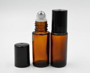 Roll on Bottle 5ml Amber Glass / refillable / Essential Oil Roller Bottle