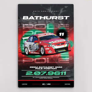 2004 Bathurst 1000 Pole Position 20th Anniversary Limited Edition Metal Wall Pan…