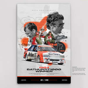 Limited Edition Metal Wall Panels: 1984 Bathurst 1000 Winner 40th Anniversary Limited Edition Metal Wall Panel (Pre-Order)