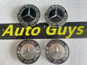 Motor vehicle part dealing - new: Set of 4 New 68mm OEM MERCEDES BENZ Wheel Center Caps Hub Badge