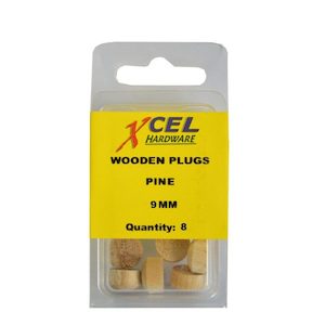 Xcel Wooden Plug Buttons – Pine 8-pce 9mm