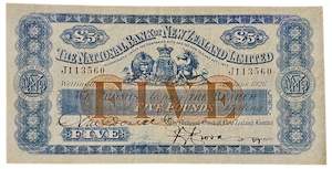 1926 National Bank of New Zealand Five Pounds Trading Banknote