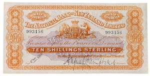 1926 National Bank of New Zealand 10 Shillings Trading Banknote