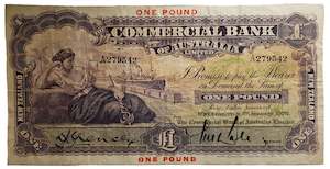 1926 Commercial Bank of Australia One Pound Trading Banknote