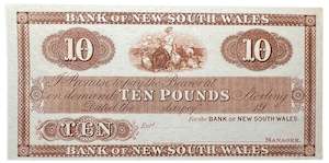 1924-34 Bank of New South Wales Ten Pounds Specimen