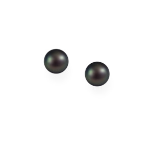 Black Freshwater Pearl Stud Earrings - 8 mm