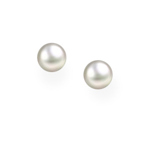 Sterling Silver AAA Grade White Freshwater Pearl Stud Earrings 10 mm