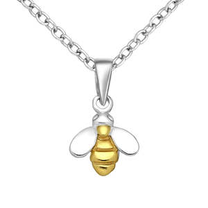 Sterling Silver & 18 Karat Gold Bee Pendant