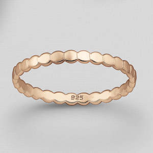 Gold Jewellery: Band Ring, Plated with 1 Micron Rose Gold