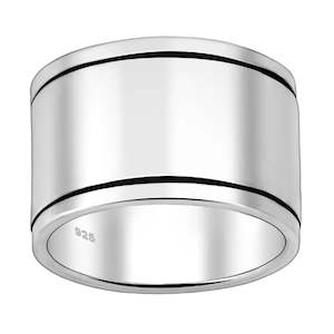 Chunky Unisex Sterling Silver Spin Ring