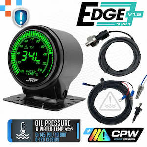 JRP Edge 3in1 Oil Pressure + Water Temp & Low Coolant Gauge 52mm