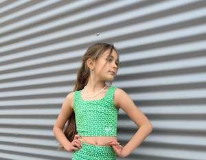 Green cropped tank