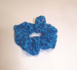 Blue Patterned Scrunchie