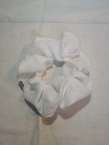 White Linen Scrunchie