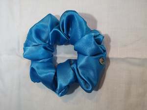 Blue Satin Scrunchie