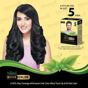 Nisha 5 Minute Hair Color for Women & Men Ammonia Free Henna Based 100% Grey…