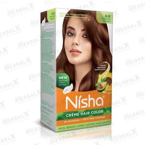 Nisha Natural Brown Creme Hair Color Silky & Shiny 100% Grey Coverage Ammoni…