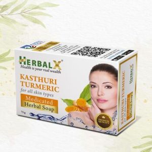 HerbalX Kasthuri Turmeric Soap For all skin types Anti-bacterial Deep Cleansing …