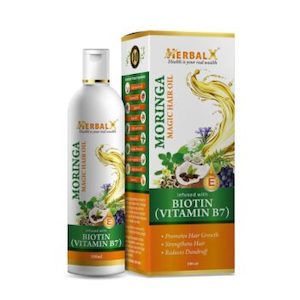 HerbalX Moringa Magic Hair Oil Biotin B7 Hair Growth Anti Dandruff Oil 100ml