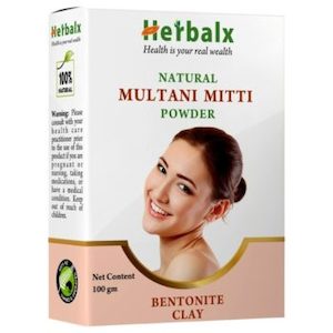 HerbalX Multani Mitti Powder Healing Clay Removes Dead Skin, Cleanses Pores Oil …