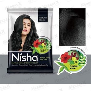 6x Nisha Natural Black Hair Color Henna Based For Men & Women No Ammonia – 10gm