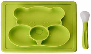 Bear Baby Suction Mat with Spoon