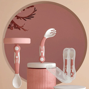 Soft Baby Spoon & Fork with Travel Case